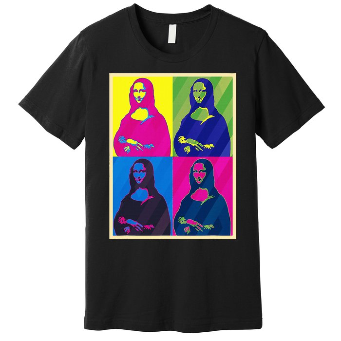 Mona Lisa Leonardo Da Vinci Pop Art Graphic Premium T-Shirt