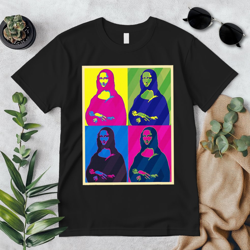 Mona Lisa Leonardo Da Vinci Pop Art Graphic Premium T-Shirt