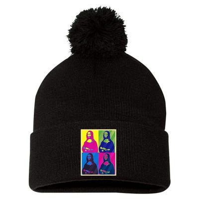 Mona Lisa Leonardo Da Vinci Pop Art Graphic Pom Pom 12in Knit Beanie