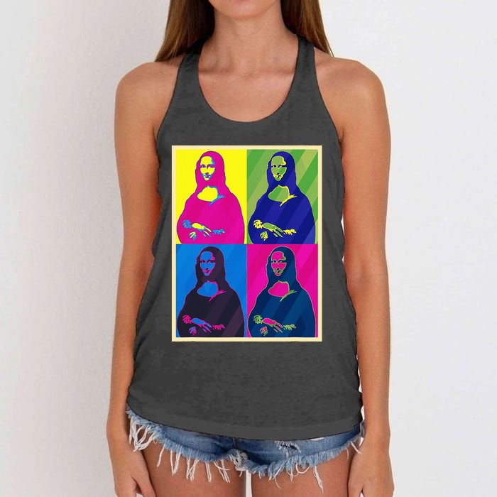 Mona Lisa Leonardo Da Vinci Pop Art Graphic Women's Knotted Racerback Tank