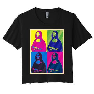 Mona Lisa Leonardo Da Vinci Pop Art Graphic Women's Crop Top Tee