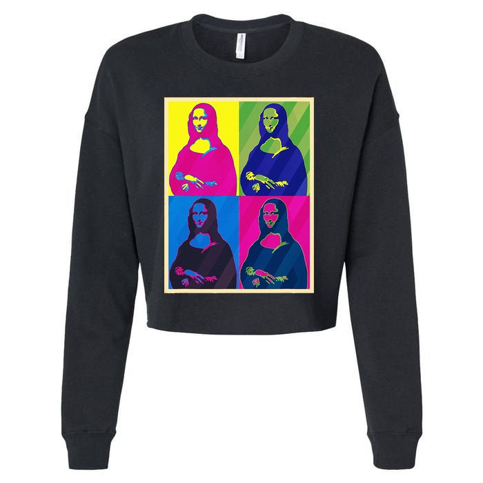 Mona Lisa Leonardo Da Vinci Pop Art Graphic Cropped Pullover Crew