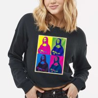 Mona Lisa Leonardo Da Vinci Pop Art Graphic Cropped Pullover Crew