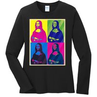 Mona Lisa Leonardo Da Vinci Pop Art Graphic Ladies Long Sleeve Shirt