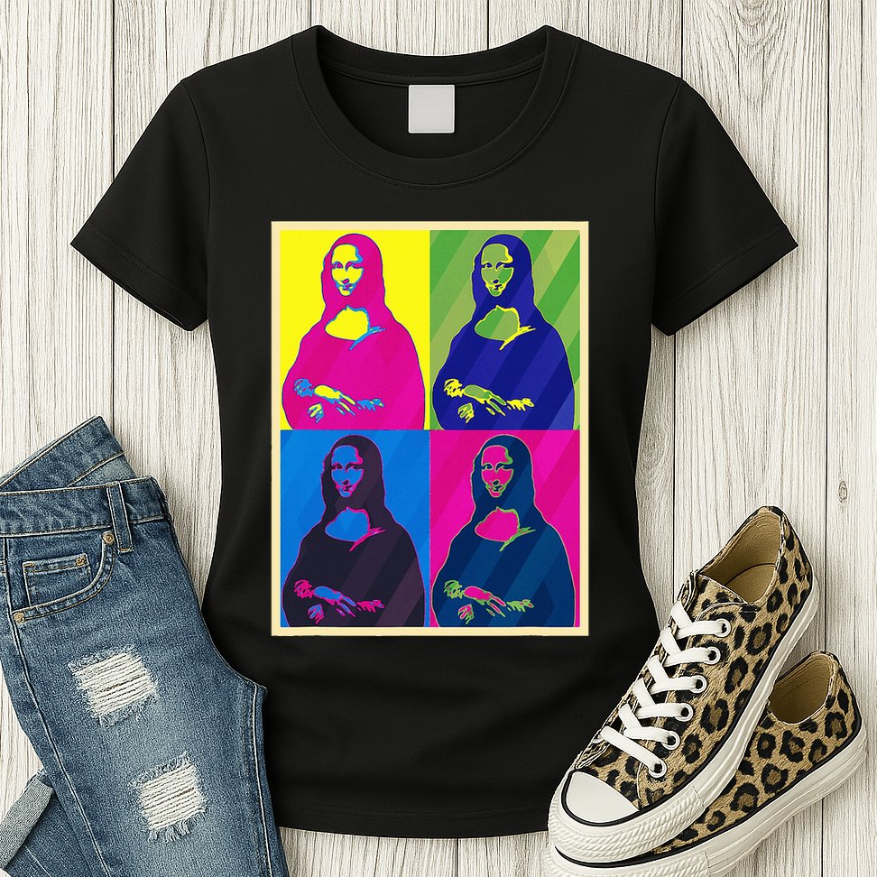 Mona Lisa Leonardo Da Vinci Pop Art Graphic Womens T-Shirt