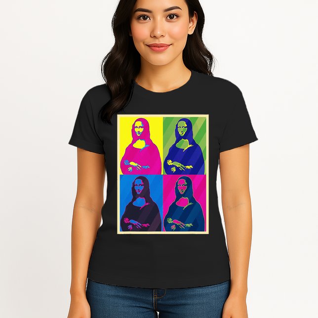 Mona Lisa Leonardo Da Vinci Pop Art Graphic Womens T-Shirt