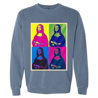 Mona Lisa Leonardo Da Vinci Pop Art Graphic Garment-Dyed Sweatshirt