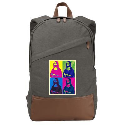 Mona Lisa Leonardo Da Vinci Pop Art Graphic Cotton Canvas Backpack