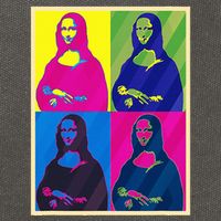 Mona Lisa Leonardo Da Vinci Pop Art Graphic Cotton Canvas Backpack