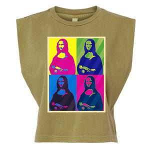 Mona Lisa Leonardo Da Vinci Pop Art Graphic Garment-Dyed Women's Muscle Tee