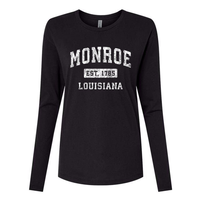 Monroe Louisiana La Vintage Established Sports Design Womens Cotton Relaxed Long Sleeve T-Shirt