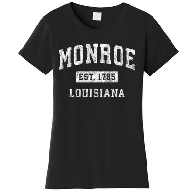 Monroe Louisiana La Vintage Established Sports Design Women's T-Shirt