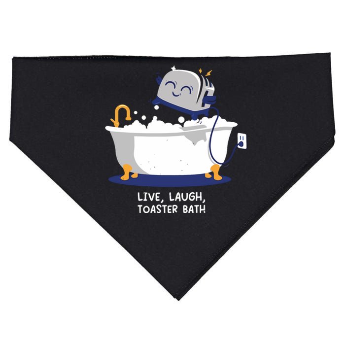 Mandatoryfunday Live Laugh Toaster Bath USA-Made Doggie Bandana