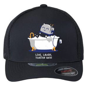 Mandatoryfunday Live Laugh Toaster Bath Flexfit Unipanel Trucker Cap