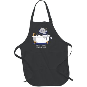 Mandatoryfunday Live Laugh Toaster Bath Full-Length Apron With Pockets