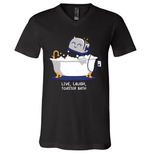 Mandatoryfunday Live Laugh Toaster Bath V-Neck T-Shirt