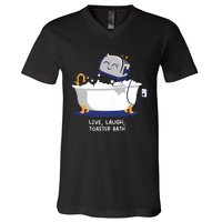 Mandatoryfunday Live Laugh Toaster Bath V-Neck T-Shirt