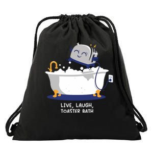 Mandatoryfunday Live Laugh Toaster Bath Drawstring Bag