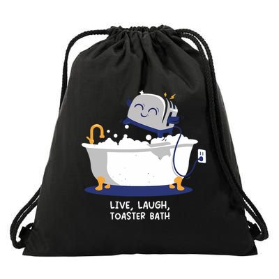 Mandatoryfunday Live Laugh Toaster Bath Drawstring Bag