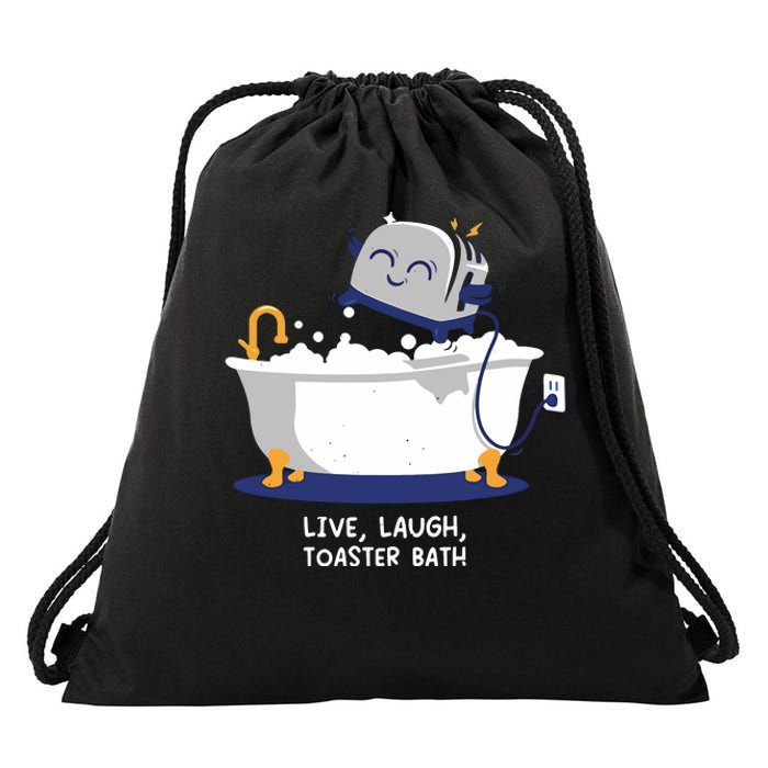 Mandatoryfunday Live Laugh Toaster Bath Drawstring Bag