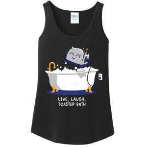 Mandatoryfunday Live Laugh Toaster Bath Ladies Essential Tank