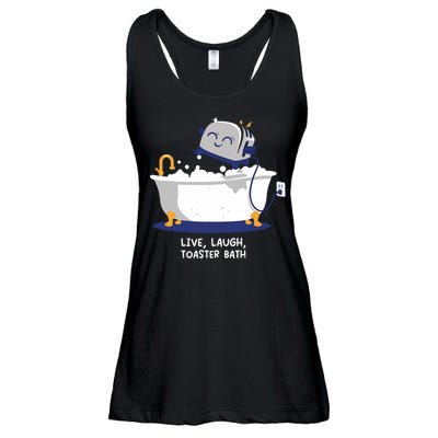 Mandatoryfunday Live Laugh Toaster Bath Ladies Essential Flowy Tank