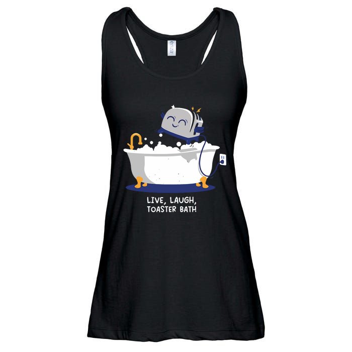 Mandatoryfunday Live Laugh Toaster Bath Ladies Essential Flowy Tank