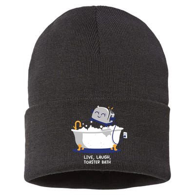 Mandatoryfunday Live Laugh Toaster Bath Sustainable Knit Beanie