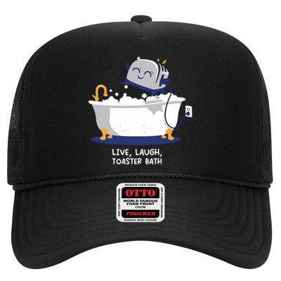 Mandatoryfunday Live Laugh Toaster Bath Trucker Hat