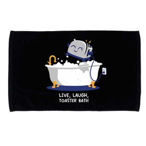 Mandatoryfunday Live Laugh Toaster Bath Microfiber Hand Towel