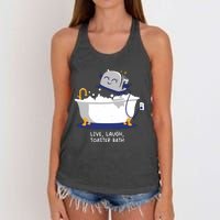 Mandatoryfunday Live Laugh Toaster Bath Women's Knotted Racerback Tank