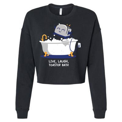 Mandatoryfunday Live Laugh Toaster Bath Cropped Pullover Crew