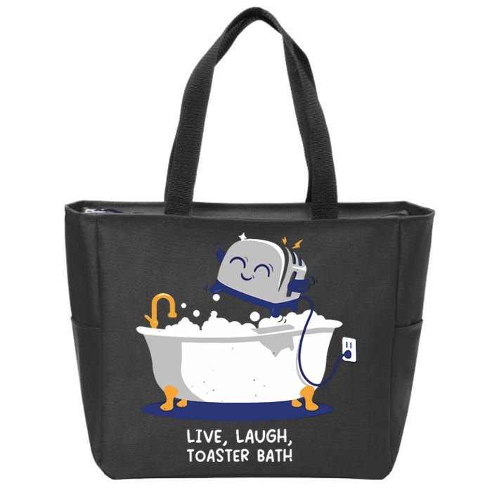 Mandatoryfunday Live Laugh Toaster Bath Zip Tote Bag