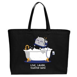 Mandatoryfunday Live Laugh Toaster Bath Cotton Canvas Jumbo Tote