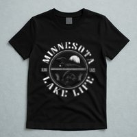 Minnesota Lake Life With Loon Walleye And Sunset T-Shirt