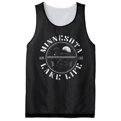 Minnesota Lake Life With Loon Walleye And Sunset Mesh Reversible Basketball Jersey Tank