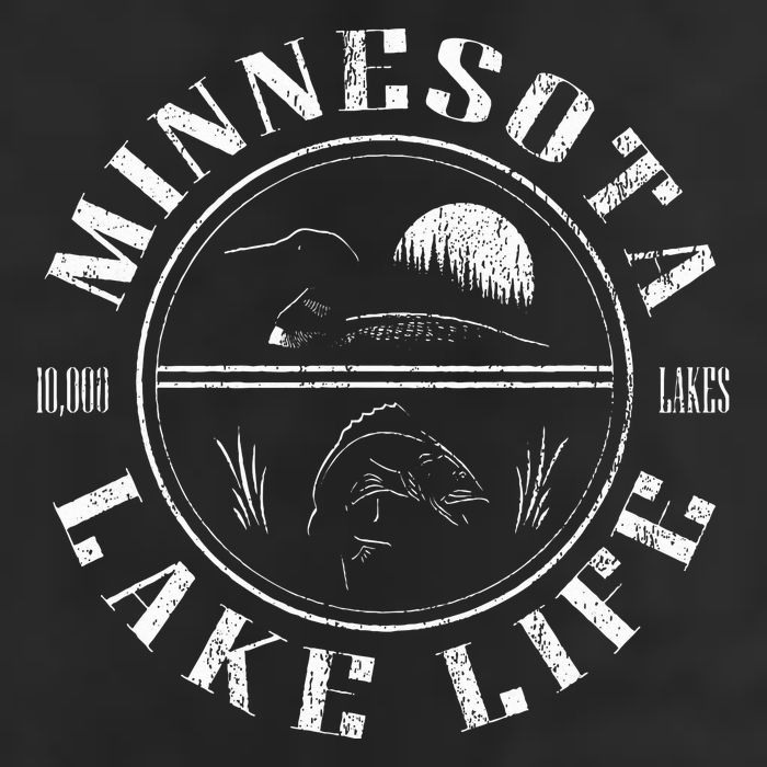 Minnesota Lake Life With Loon Walleye And Sunset Golf Towel