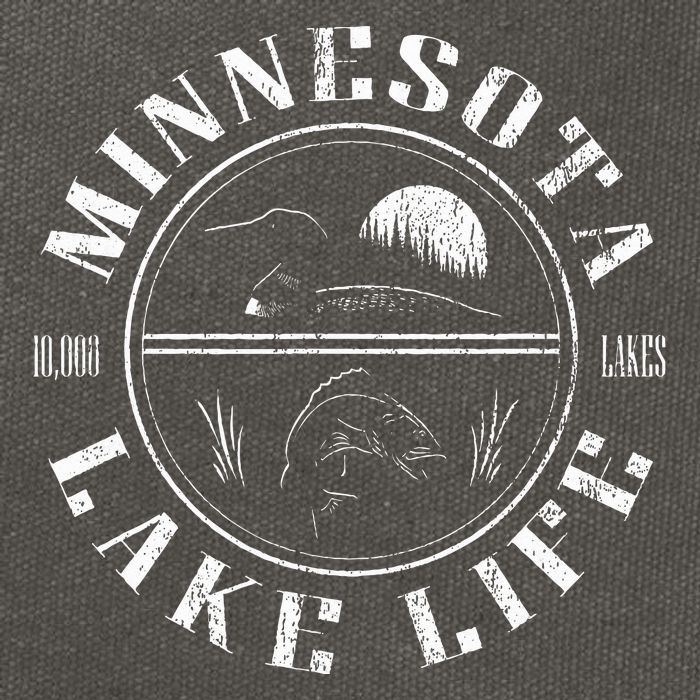 Minnesota Lake Life With Loon Walleye And Sunset Cotton Canvas Backpack