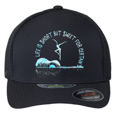 Music Lover Life Is Short But Sweet For Certain Guitar Flexfit Unipanel Trucker Cap