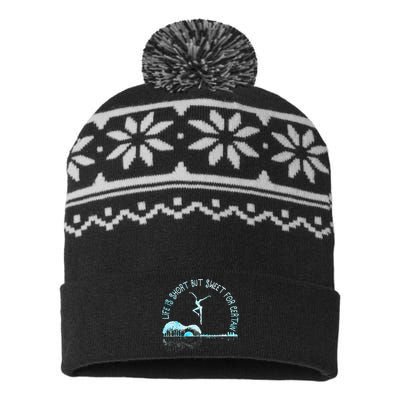 Music Lover Life Is Short But Sweet For Certain Guitar USA-Made Snowflake Beanie