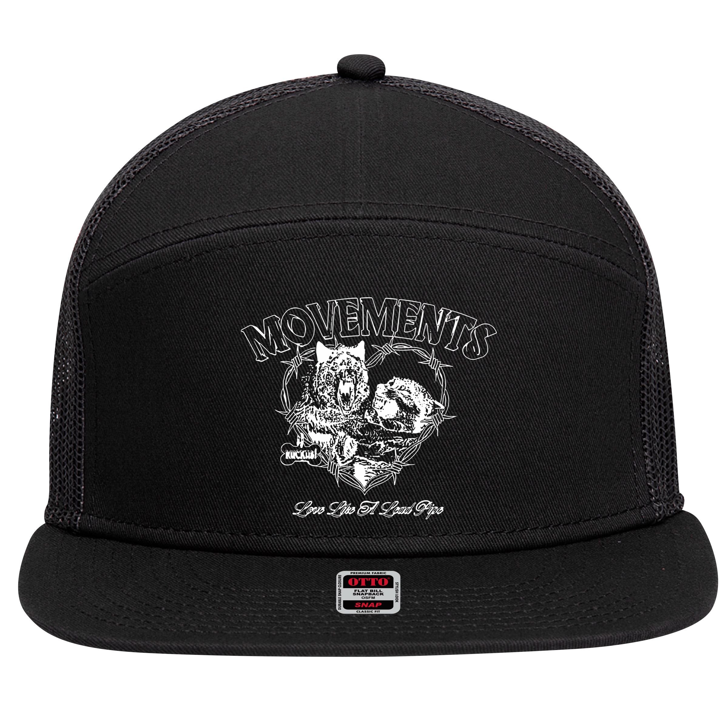 Movements Love Like A Lead Pipe Wolf 7 Panel Mesh Trucker Snapback Hat