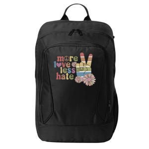 More Love Less Hate Retro Lgbt Pride Boho Flowers Support Gift City Backpack