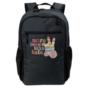 More Love Less Hate Retro Lgbt Pride Boho Flowers Support Gift Daily Commute Backpack