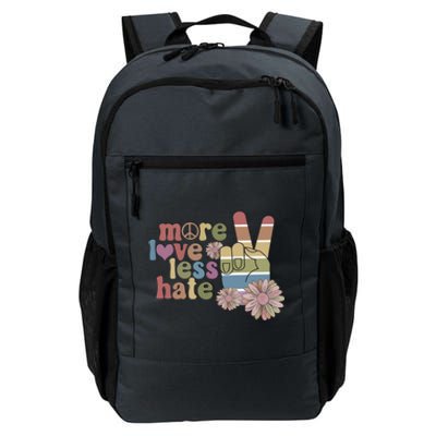 More Love Less Hate Retro Lgbt Pride Boho Flowers Support Gift Daily Commute Backpack