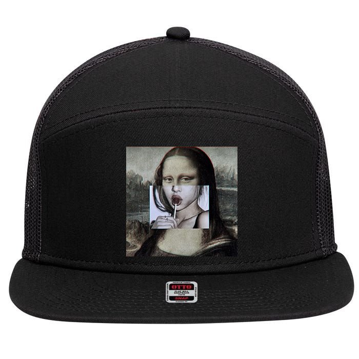 Mona Lisa Lollipop 7 Panel Mesh Trucker Snapback Hat