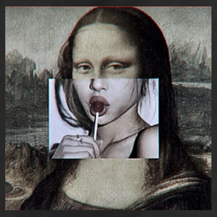 Mona Lisa Lollipop 7 Panel Mesh Trucker Snapback Hat