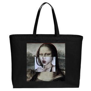 Mona Lisa Lollipop Cotton Canvas Jumbo Tote