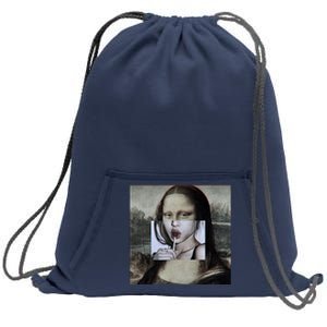 Mona Lisa Lollipop Sweatshirt Cinch Pack Bag