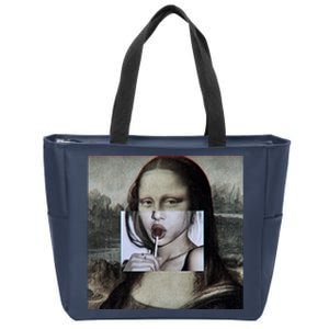 Mona Lisa Lollipop Zip Tote Bag