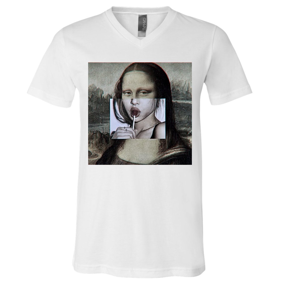 Mona Lisa Lollipop V-Neck T-Shirt